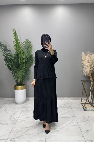 Senem Soğuk Merserize Takım Siyah