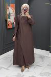 Ayperi Uzun Elbise - Kahve