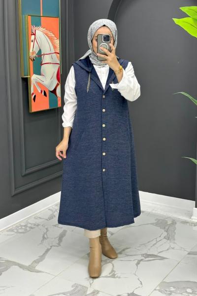 Aysel Uzun Yelek - Lacivert