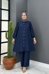 Bahar Düğmeli Takım - Lacivert