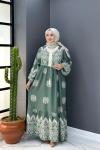 Batik Elbise - Yeşil