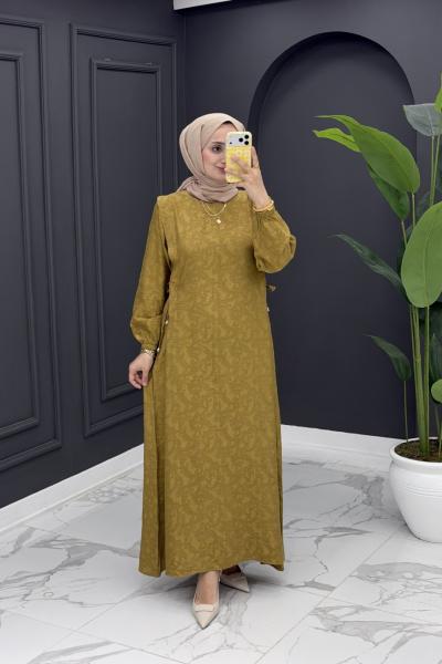 Belinay Elbise - yağ yeşili