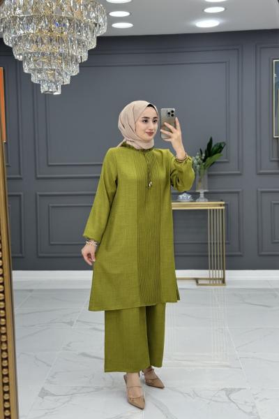 Bilge tesettur takım - yağ yeşili