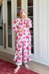 Çiçek Detaylı Tunik-Pembe