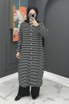 Çizgili Uzun Fitilli Takım - Siyah