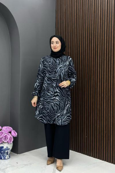 Dalga Desen Takım- Gri