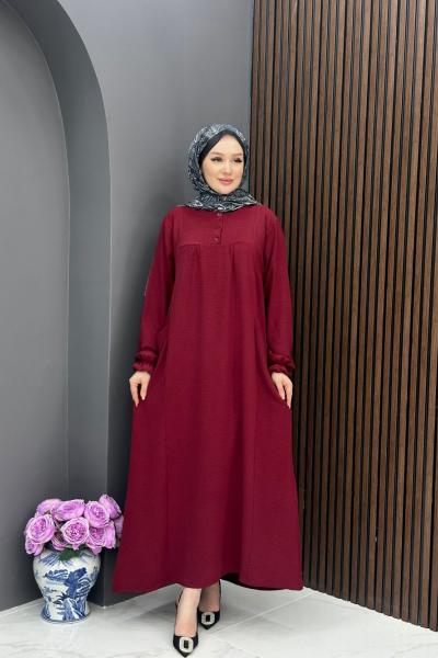 Damla Elbise - Bordo