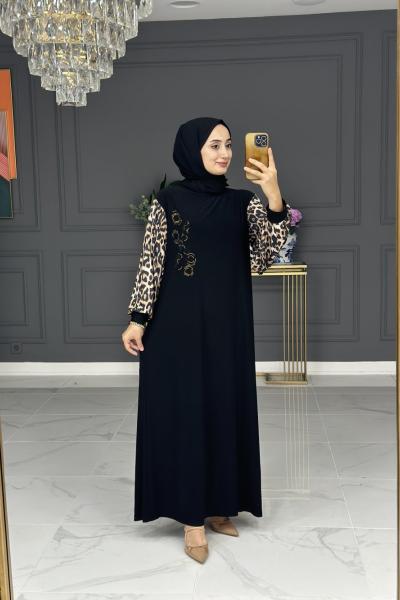 delal elbise büyük beden - siyah