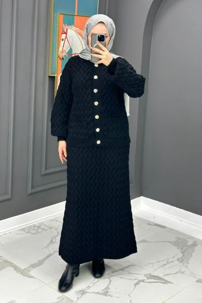 Elsa Triko Etekli Takım - Siyah