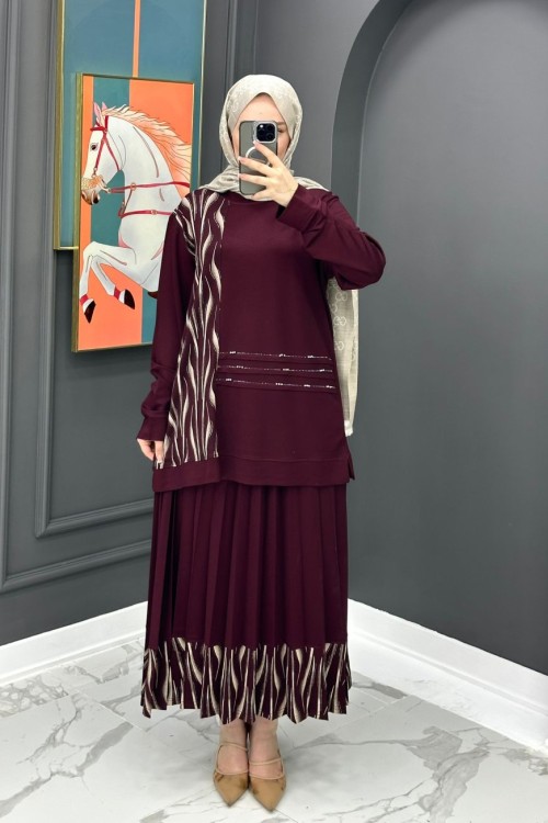 Ferhunde Etekli Takım - Bordo