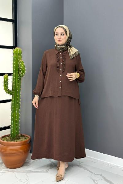 Flora Etekli Takım - Kahve