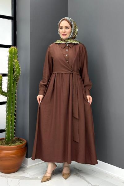 Gülben Elbise - Kahve