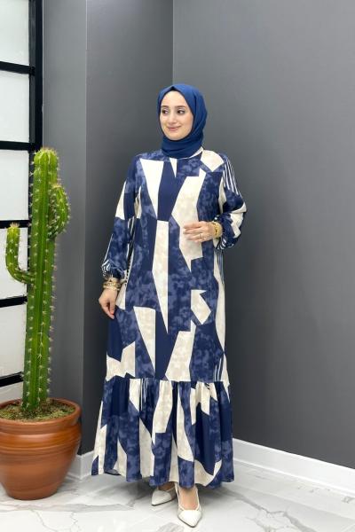 Güllü Elbise - Lacivert