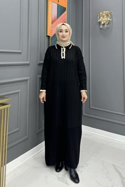 Habibe  Triko Elbise - Siyah