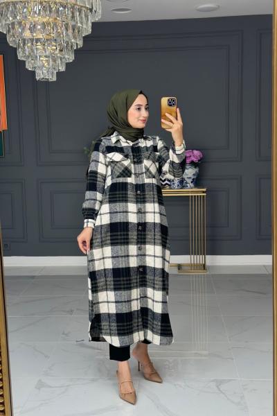 Hanzade oduncu uzun gömlek - haki