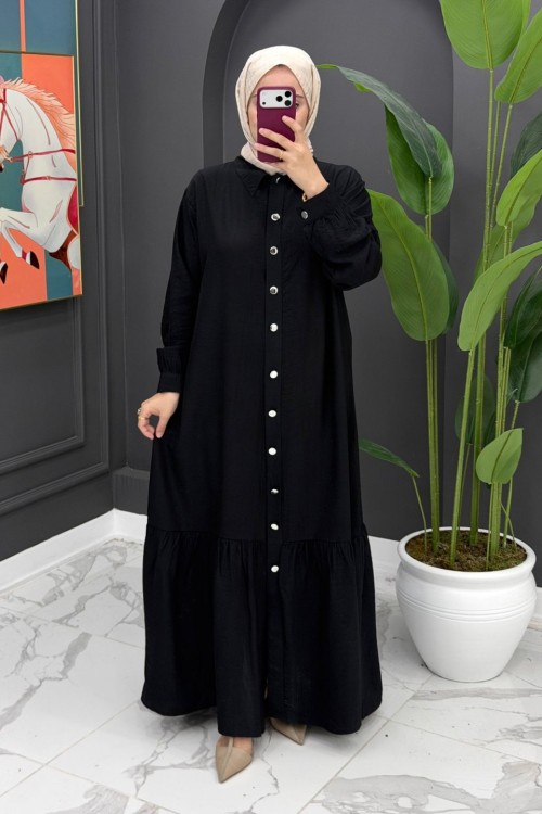 Hülya Uzun Elbise - Siyah