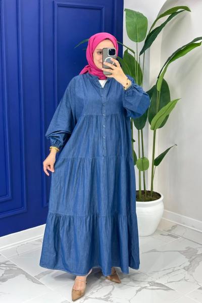 İdil Kot Elbise - Koyu Mavi