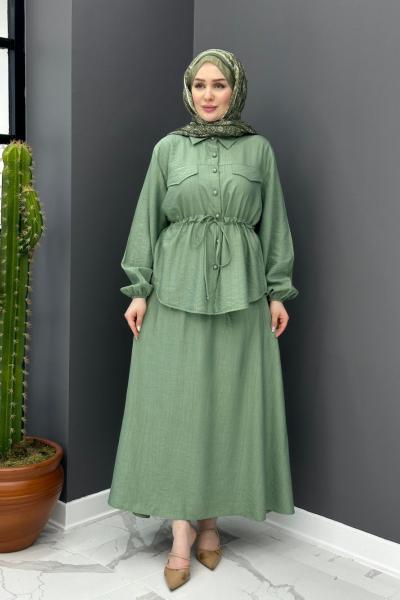 İnci Etekli Takım - Açık Yeşil