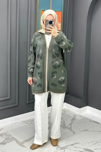 Işıltılı Hırka - Yeşil