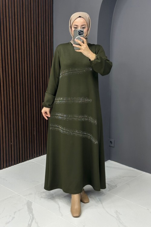 Kenza Elbise - Haki