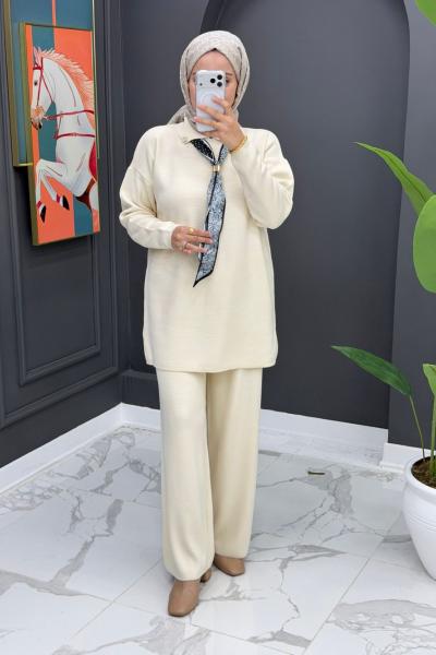 Lady Triko Takım -  Krem