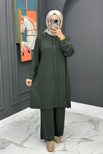 Liva Taşlı Takım - Haki