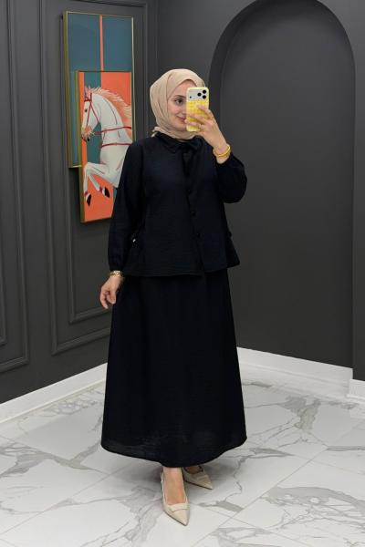Maya Etekli Takım-Siyah