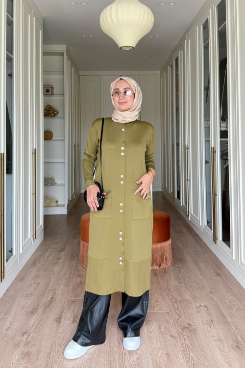 Melissa Merserize Hırka- Yağ Yeşili