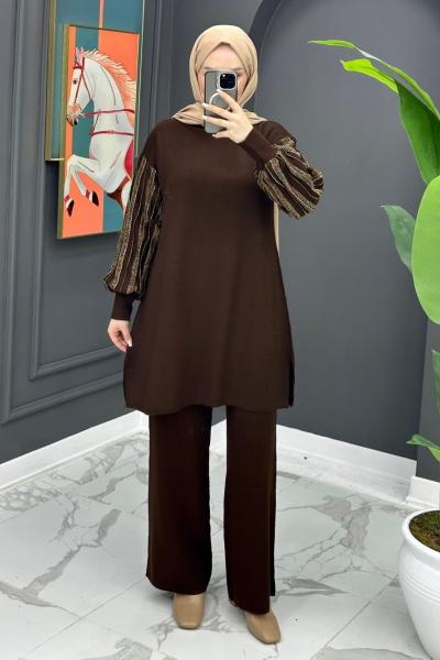 Merve Triko Takım - Kahve