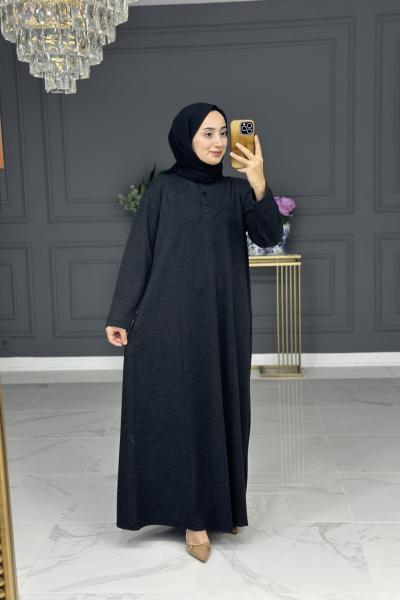 Merve uzun tesettur elbise - siyah