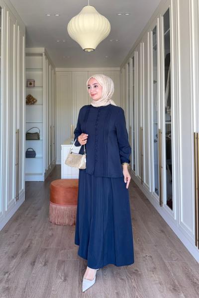 Müjde Etekli Takım- Lacivert