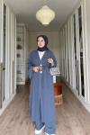 NEFİSE UZUN BROŞLU TAKIM -  GRİ