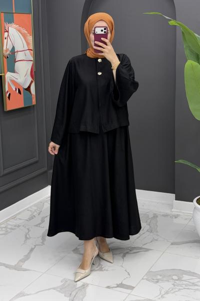 Neşe Etekli Takım - Siyah