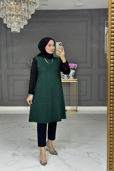 Neva kazayağı tunik - yeşil