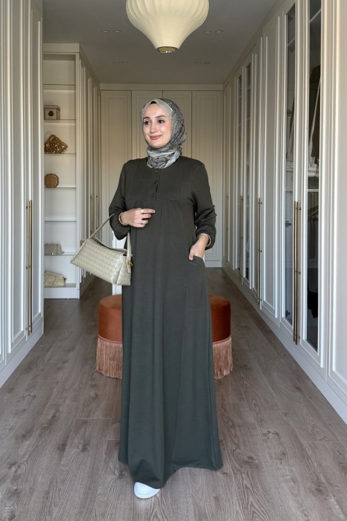 Niloş Oyhso Elbise - Haki