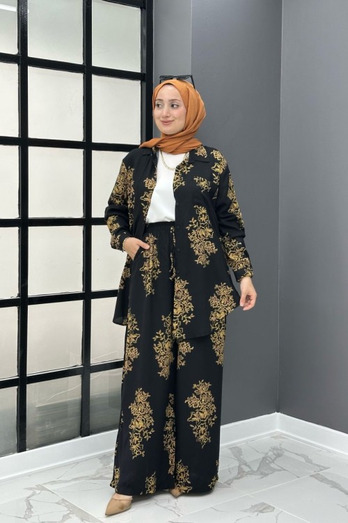 Osmanlı Desen Takım - Siyah