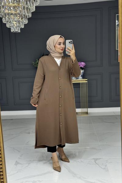 Rabiş uzun fitilli hırka - vizon