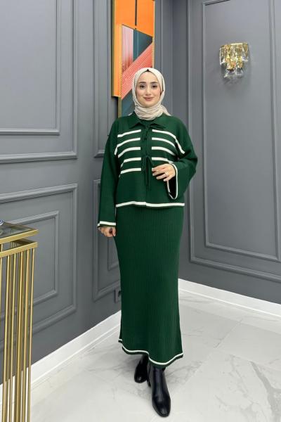 Sembol Triko Elbise - Zümrüt