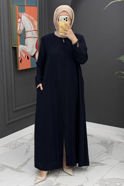 Taş Detaylı Tasarım Ferace-Lacivert