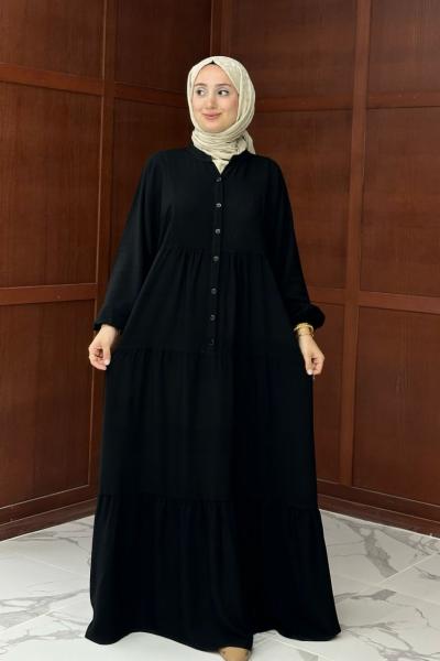 Tofisa Uzun Elbise - Siyah