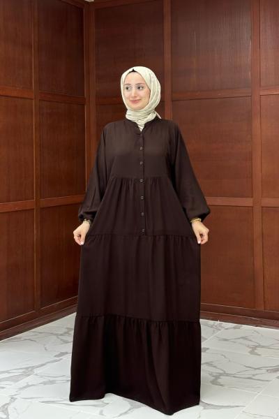 Tofisa Uzun Elbise - Kahve