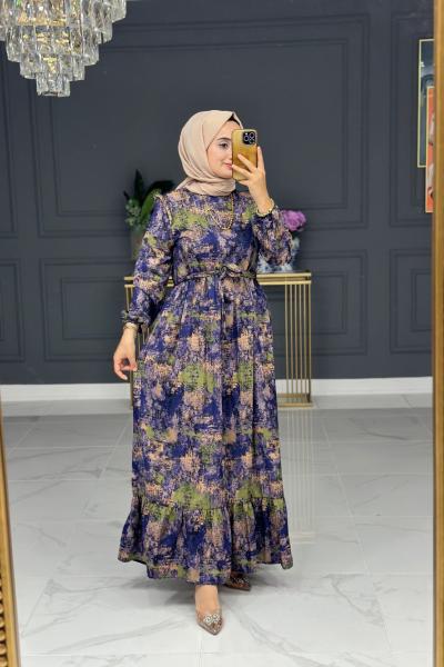 Valerya Uzun Elbise - Mor