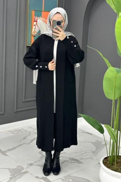 Yade Uzun Hırka - Siyah