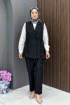 Yelekli Şık Takım - Siyah