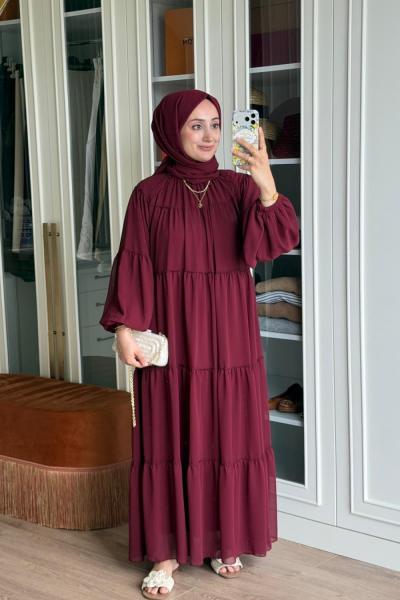 Zeliş Elbise -Bordo