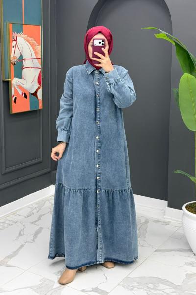 Zilan Kot Elbise - Mavi