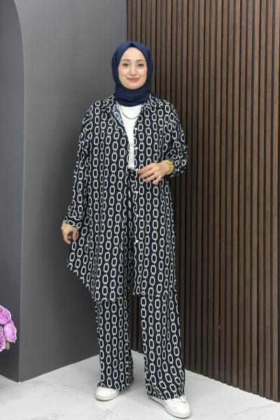 Zincir Desen Takım - Lacivert