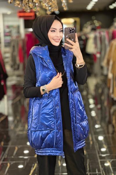 0002 Rugan Ön Büyük Cepli Şişme Yelek Saks