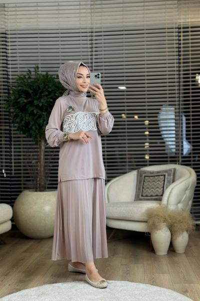 02-1952 Ön Kordon Detaylı Takım Vizon