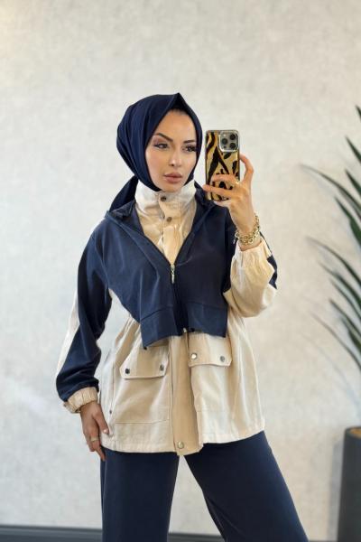 033 Lacoste Tencel Takım Lacivert